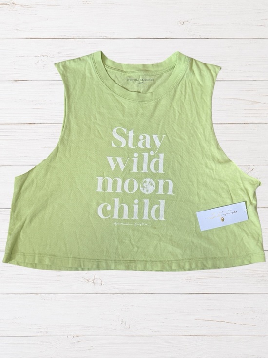 Spiritual Gangster Tops - Spiritual Gangster Stay Wild Moon Child Callie Crop Tank NWT Large